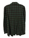 Tuckernuck Size XXL Green & Black Print Cotton Button Down Gingham Collared Top Green & Black Print / XXL