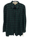 Tuckernuck Size XXL Green & Black Print Cotton Button Down Gingham Collared Top Green & Black Print / XXL