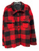 Pomander Place Size XXL Red & Black Print Polyester Button Down Plaid Jacket Red & Black Print / XXL
