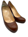 Christian Louboutin Shoe Size 40 Brown Nappa Leather Round Toe Stacked Pumps Brown / 40