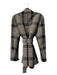 Theory Size 8 Brown, Tan & Black Polyester Blend Plaid Faux Pockets Jacket Brown, Tan & Black / 8