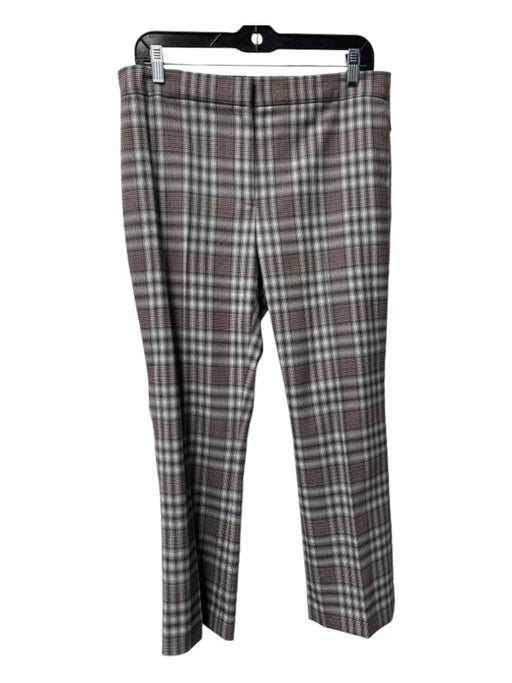 Theory Size 8 Brown, Black & Cream Wool Blend Zip Fly Side Pocket Plaid Pants Brown, Black & Cream / 8