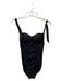 Seafolly Size 10 Black Nylon halter tie neck One Piece Front Bow swimwear Black / 10