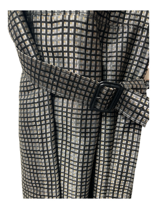 Burberry London Size 10 Gray, Black & Gold Cotton Blend Acetate Blend Dress Gray, Black & Gold / 10