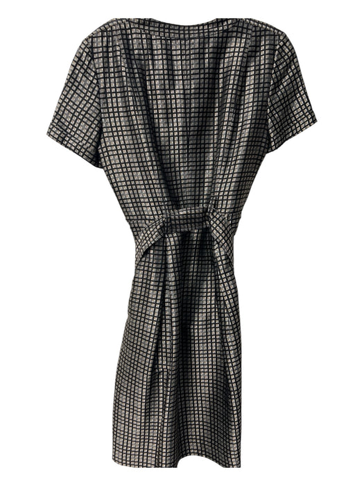Burberry London Size 10 Gray, Black & Gold Cotton Blend Acetate Blend Dress Gray, Black & Gold / 10