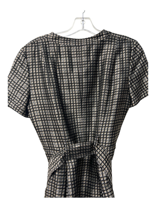 Burberry London Size 10 Gray, Black & Gold Cotton Blend Acetate Blend Dress Gray, Black & Gold / 10