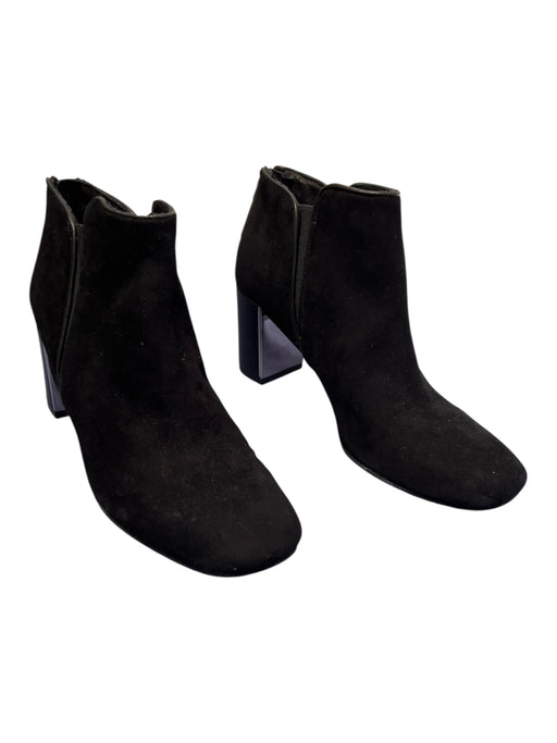 Donald Pliner Shoe Size 7 Black Suede Back Zip Squarish toe Heel Booties Black / 7