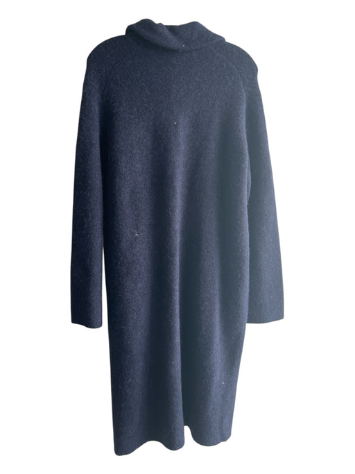Vince Size S Navy Wool Blend Button Front Collar Long Sleeve Knee length Sweater Navy / S