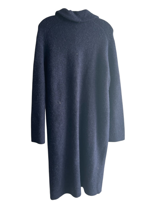 Vince Size S Navy Wool Blend Button Front Collar Long Sleeve Knee length Sweater Navy / S