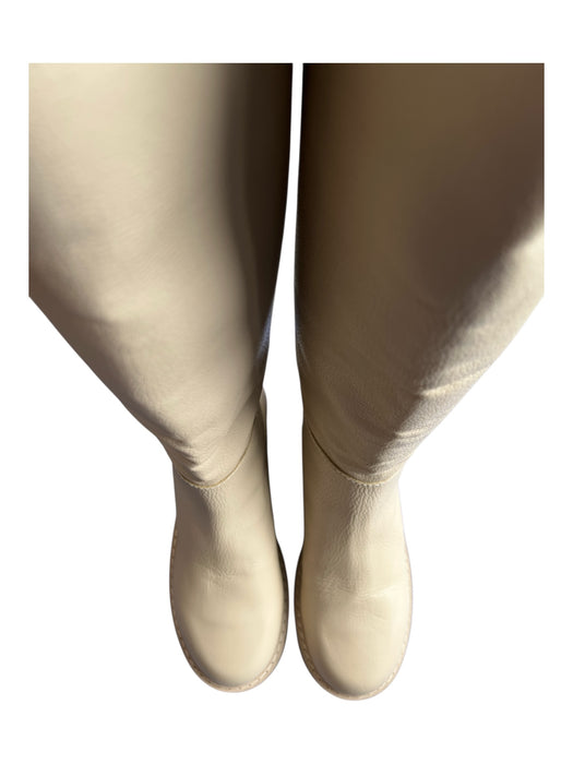Matisse Shoe Size 8 Beige Leather & Manmade Almond Toe Knee High Platform Boots Beige / 8
