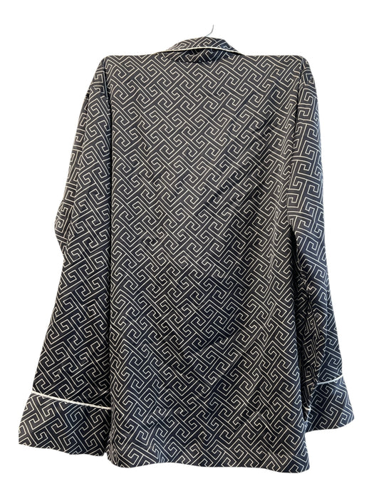 Natori Size S Blue & White Polyester Abstract Geometric Button Down Pajamas Blue & White / S