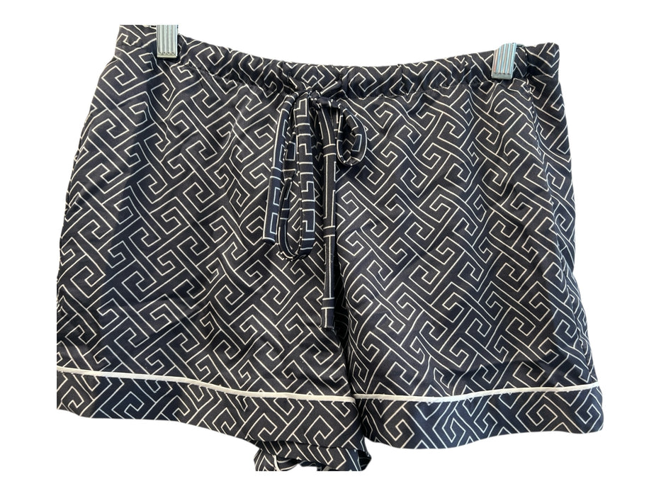 Natori Size S Blue & White Polyester Abstract Geometric Button Down Pajamas Blue & White / S