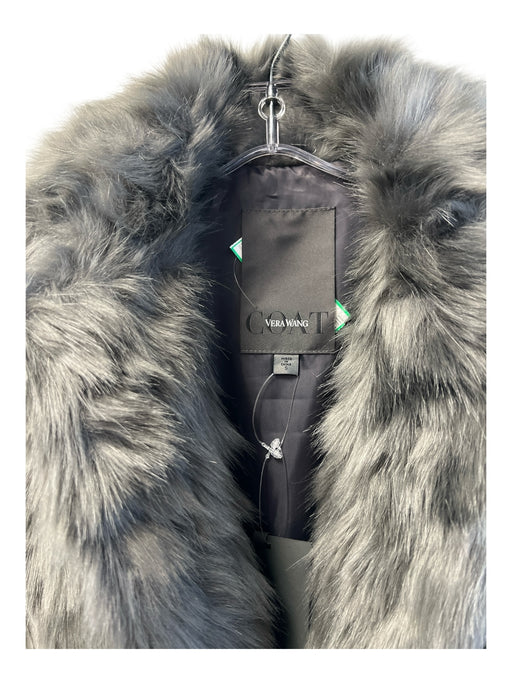 Vera Wang Size S Grey Polyester Faux Fur Snap Button Shag Long Sleeve Coat Grey / S