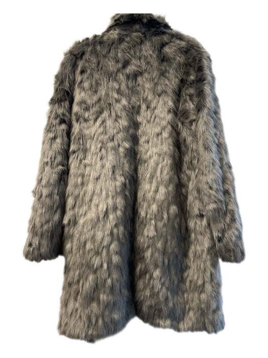 Vera Wang Size S Grey Polyester Faux Fur Snap Button Shag Long Sleeve Coat Grey / S