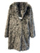 Vera Wang Size S Grey Polyester Faux Fur Snap Button Shag Long Sleeve Coat Grey / S