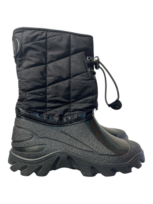 Stuart Weitzman Shoe Size Est 7 Black Nylon Almond Toe Drawstring Quilted Boots Black / Est 7