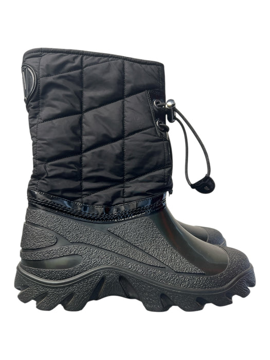 Stuart Weitzman Shoe Size Est 7 Black Nylon Almond Toe Drawstring Quilted Boots Black / Est 7