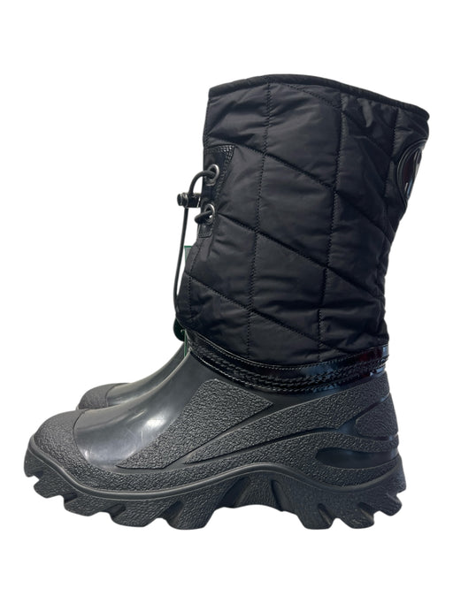 Stuart Weitzman Shoe Size Est 7 Black Nylon Almond Toe Drawstring Quilted Boots Black / Est 7