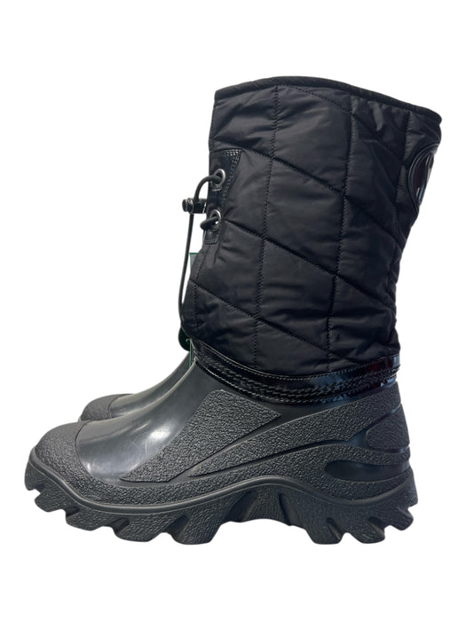 Stuart Weitzman Shoe Size Est 7 Black Nylon Almond Toe Drawstring Quilted Boots Black / Est 7