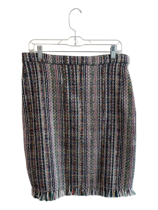 Chelsea & Theodore Size 8 Multi Polyester Blend Tweed Back Zip Knee Length Skirt Multi / 8