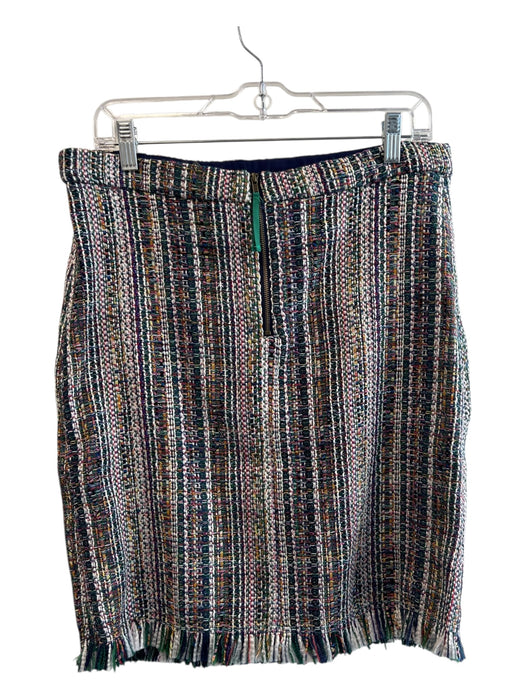 Chelsea & Theodore Size 8 Multi Polyester Blend Tweed Back Zip Knee Length Skirt Multi / 8