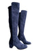 Stuart Weitzman Shoe Size 7 Navy Suede Elastic Back Almond Toe Knee High Boots Navy / 7