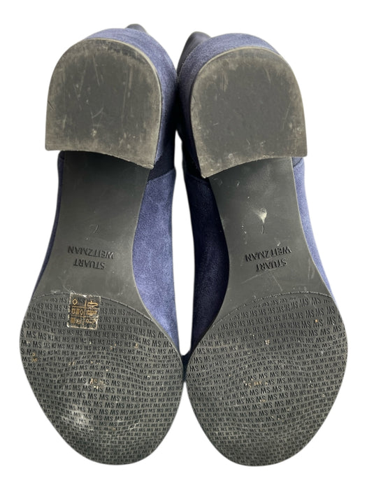 Stuart Weitzman Shoe Size 7 Navy Suede Elastic Back Almond Toe Knee High Boots Navy / 7