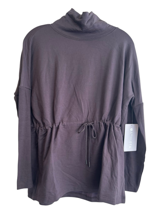 Athleta Size S Gray Tencel Blend Cinched Waist Long Sleeve Turtleneck Top Gray / S