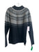 Tabitha Webb Size M Black & Gray Lambs Wool Blend Fair Isle Mock Neck Sweater Black & Gray / M
