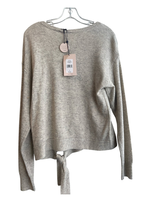 NYDJ Size S Beige Wool Blend Tie Waist Round Neck Sweater Beige / S