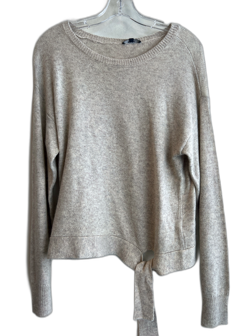 NYDJ Size S Beige Wool Blend Tie Waist Round Neck Sweater Beige / S