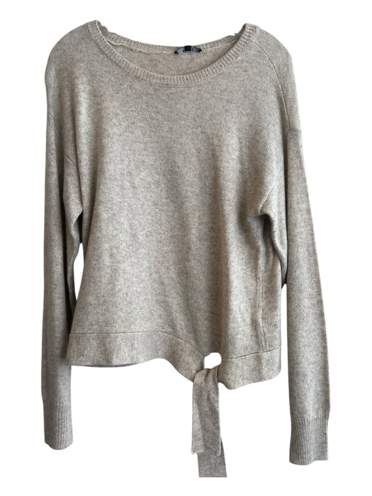 NYDJ Size S Beige Wool Blend Tie Waist Round Neck Sweater Beige / S