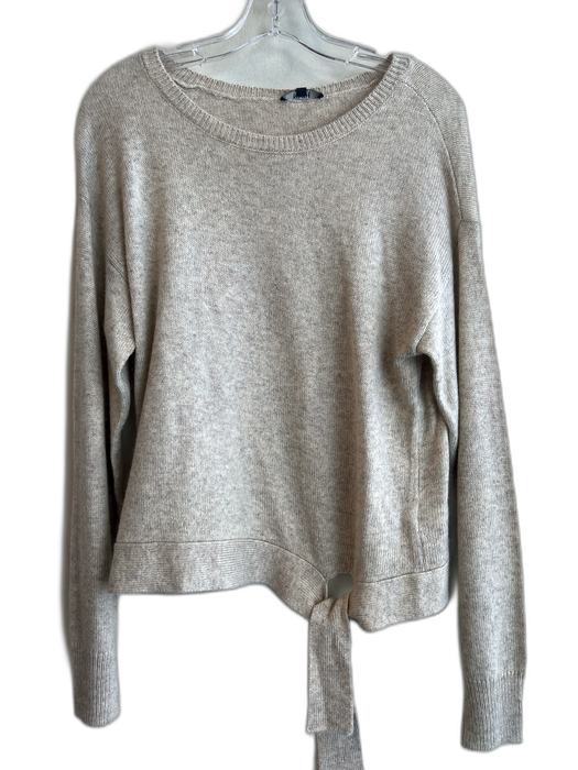 NYDJ Size S Beige Wool Blend Tie Waist Round Neck Sweater Beige / S