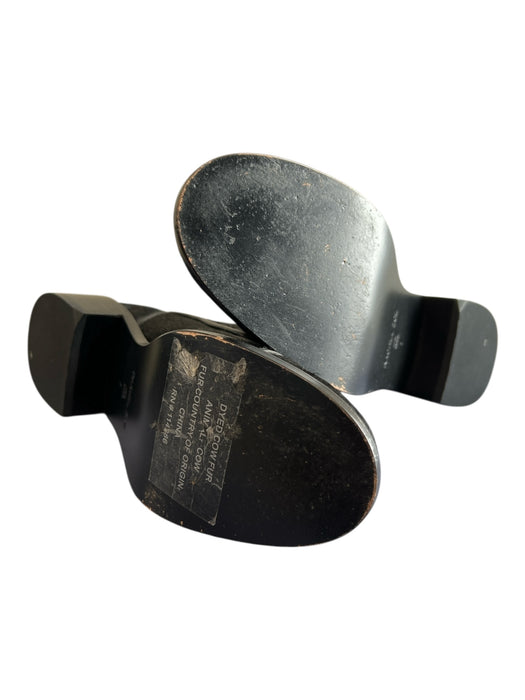 Rachel Zoe Shoe Size 7 Black Calf hair Leather lace up Stacked Heel oxford Shoes Black / 7