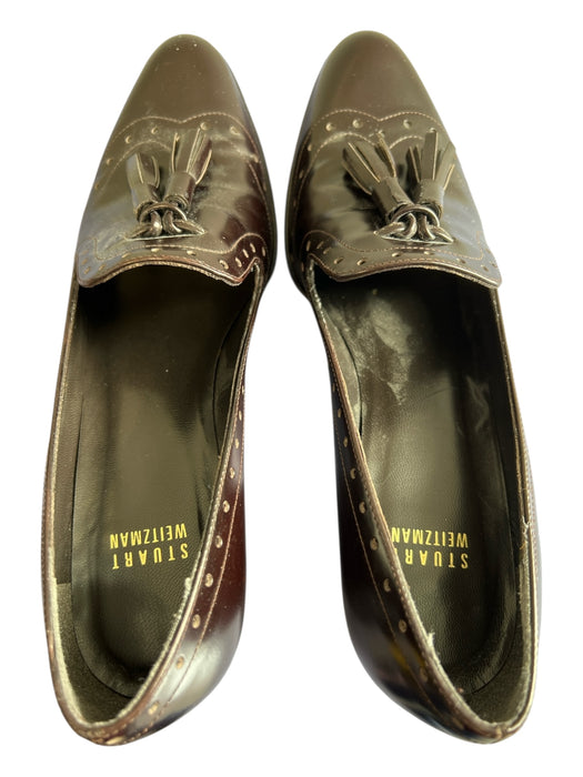 Stuart Weitzman Shoe Size 7 Brown Leather Tassel Pointed Almond Toe Loafers Brown / 7