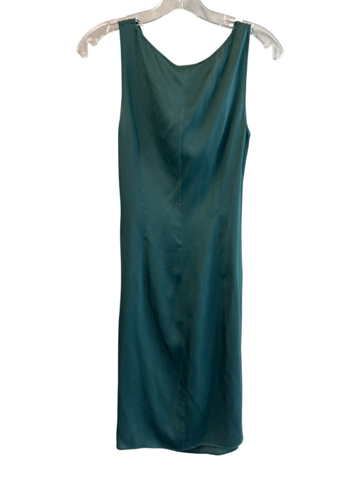 Theory Size 4 Green 100% Silk Neck Detail Sleeveless Mesh Side Zip Top Green / 4