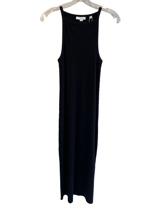 Vince Size S/P Black Cotton Blend High Neck Tank Elastic Maxi Dress Black / S/P