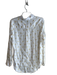 Magaschoni Size M White & Gold Linen Long Sleeve Gold bee print Collar Top White & Gold / M