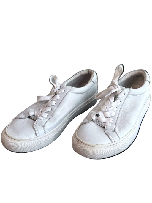 J/Slides Shoe Size 7.5 White Leather Upper Round Toe Platform Lace Up Shoes White / 7.5