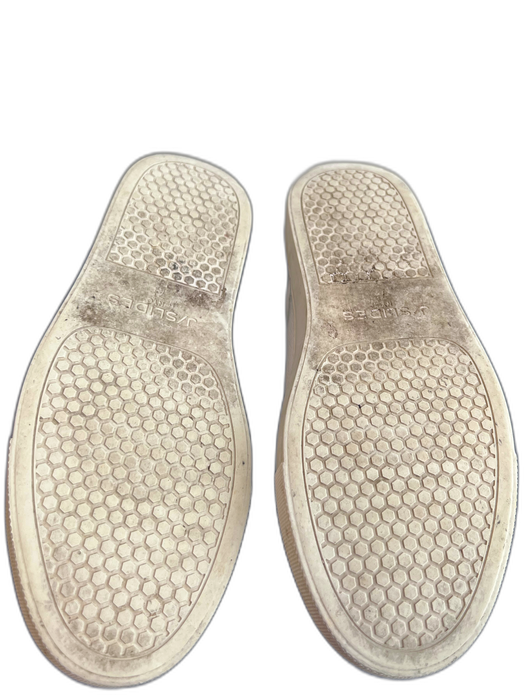 J/Slides Shoe Size 7.5 White Leather Upper Round Toe Platform Lace Up Shoes White / 7.5