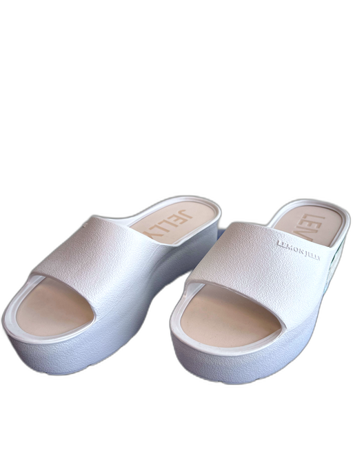 Lemon Jelly Shoe Size 37 White Manmade Material open toe Platform Slides Shoes White / 37