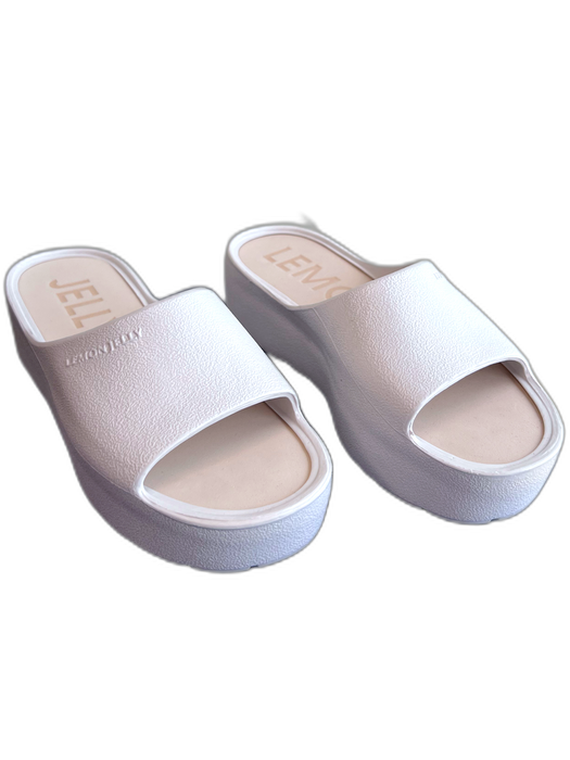 Lemon Jelly Shoe Size 37 White Manmade Material open toe Platform Slides Shoes White / 37