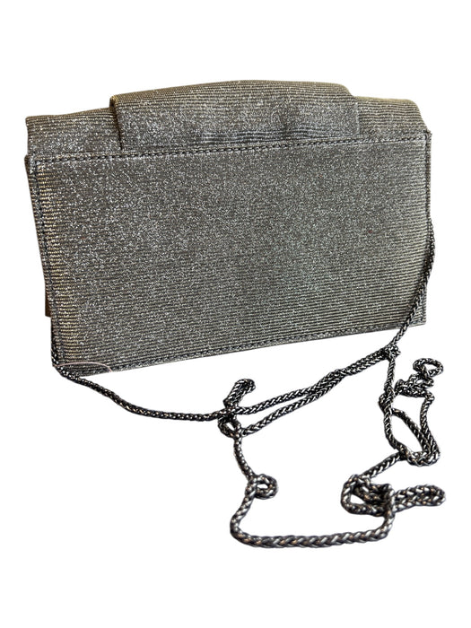 Halston Heritage Silver Manmade Material Metallic Square Magnetic Close Bag Silver / S