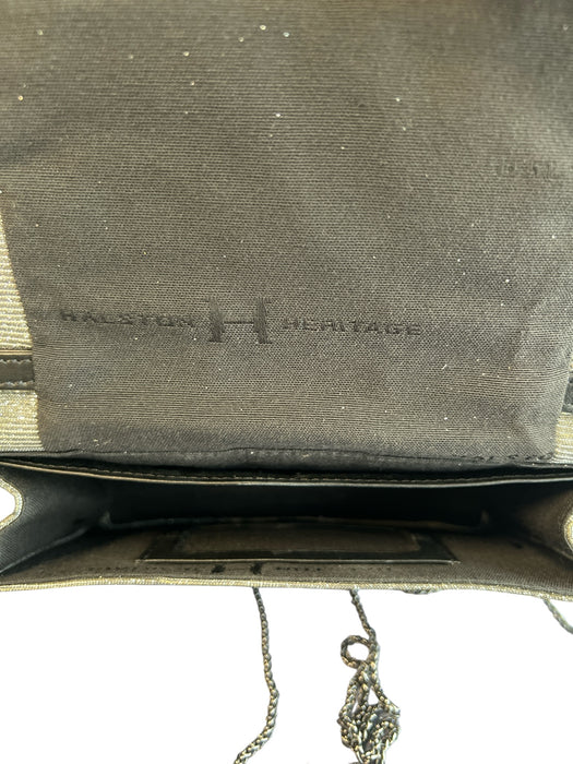 Halston Heritage Silver Manmade Material Metallic Square Magnetic Close Bag Silver / S