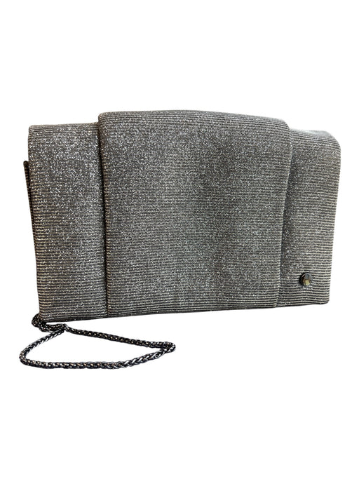 Halston Heritage Silver Manmade Material Metallic Square Magnetic Close Bag Silver / S
