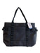 Tommy Bahama Black Leather Upper Cargo Pockets Square Travel Bag Tote Bag Black / L