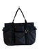 Tommy Bahama Black Leather Upper Cargo Pockets Square Travel Bag Tote Bag Black / L