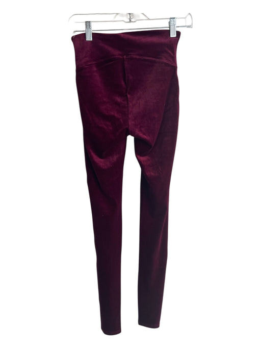 Spanx Size S Maroon Polyester Blend Velvet Stretch High Rise Leggings Maroon / S