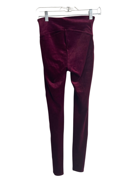 Spanx Size S Maroon Polyester Blend Velvet Stretch High Rise Leggings Maroon / S