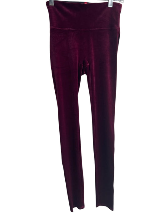 Spanx Size S Maroon Polyester Blend Velvet Stretch High Rise Leggings Maroon / S